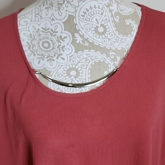 New York & Company Sleeveless Top Pink Removable Necklace Women's XXL - Picture 2 of 9